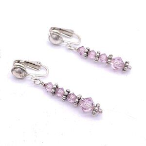 925 Sterling Silver Faceted Beaded Dangle Earrings Lever Back Closure